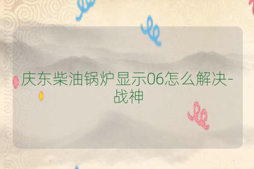 庆东柴油锅炉显示06怎么解决-战神