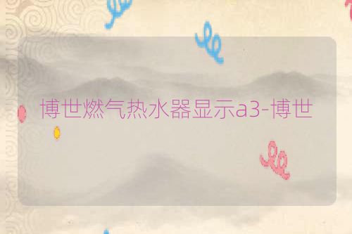 博世燃气热水器显示a3-博世