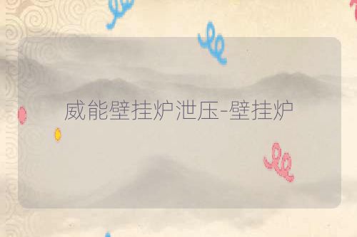 威能壁挂炉泄压-壁挂炉