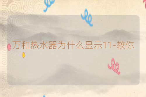 万和热水器为什么显示11-教你