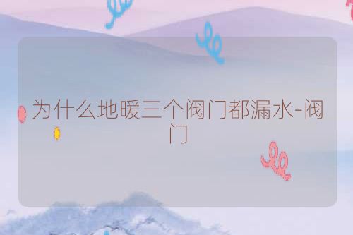 为什么地暖三个阀门都漏水-阀门
