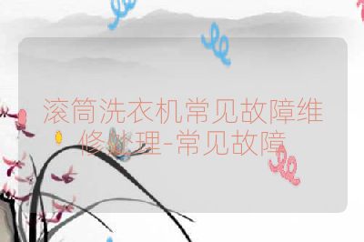 滚筒洗衣机常见故障维修处理-常见故障