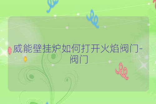 威能壁挂炉如何打开火焰阀门-阀门