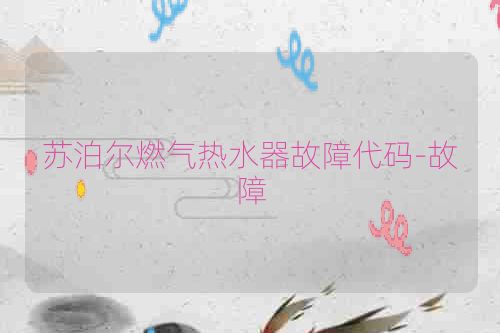 苏泊尔燃气热水器故障代码-故障