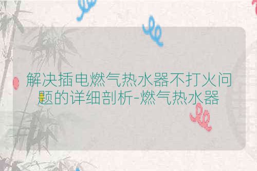 解决插电燃气热水器不打火问题的详细剖析-燃气热水器