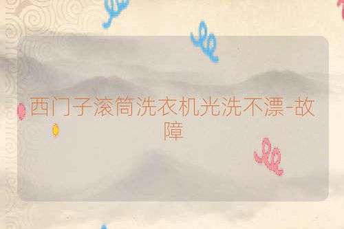 西门子滚筒洗衣机光洗不漂-故障