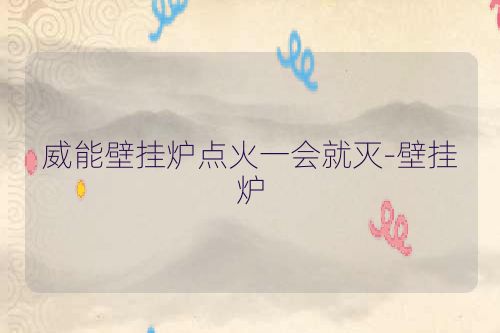 威能壁挂炉点火一会就灭-壁挂炉