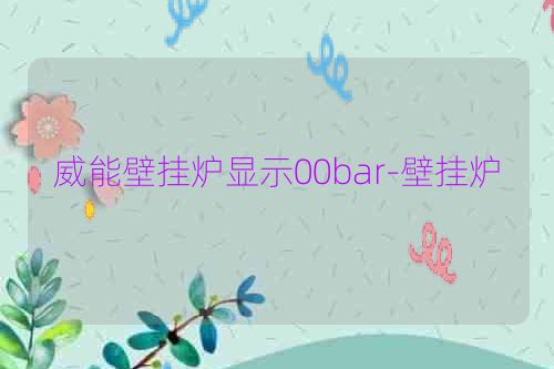 威能壁挂炉显示00bar-壁挂炉