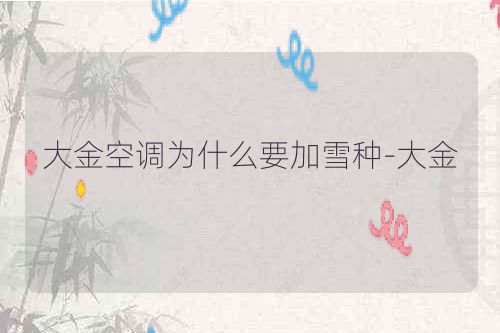 大金空调为什么要加雪种-大金