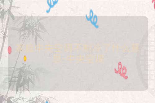 家庭中央空调不制冷了什么意思-中央空调