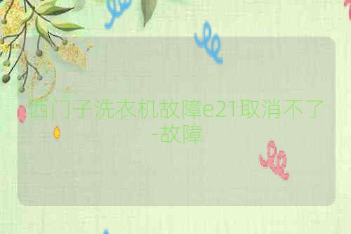 西门子洗衣机故障e21取消不了-故障