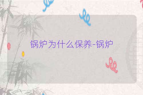 锅炉为什么保养-锅炉