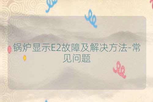 锅炉显示E2故障及解决方法-常见问题