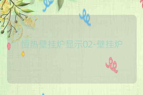 恒热壁挂炉显示02-壁挂炉
