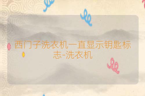 西门子洗衣机一直显示钥匙标志-洗衣机