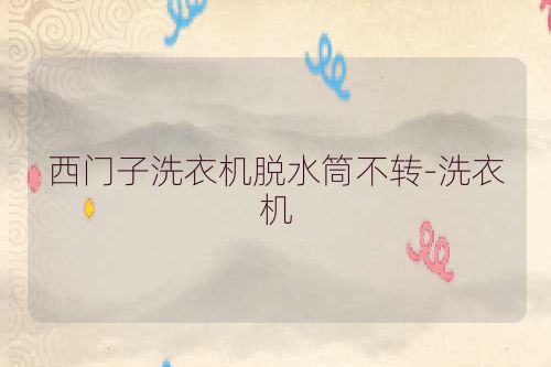 西门子洗衣机脱水筒不转-洗衣机