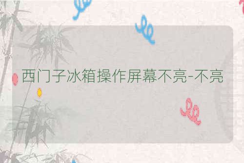 西门子冰箱操作屏幕不亮-不亮