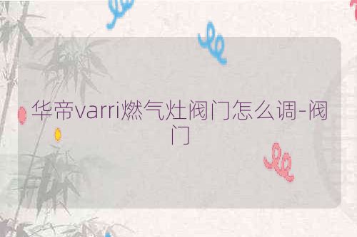 华帝varri燃气灶阀门怎么调-阀门
