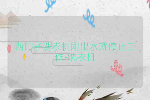 西门子洗衣机刚出水就停止工作-洗衣机