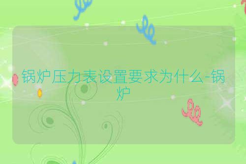锅炉压力表设置要求为什么-锅炉
