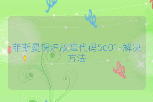 菲斯曼锅炉故障代码5e01-解决方法
