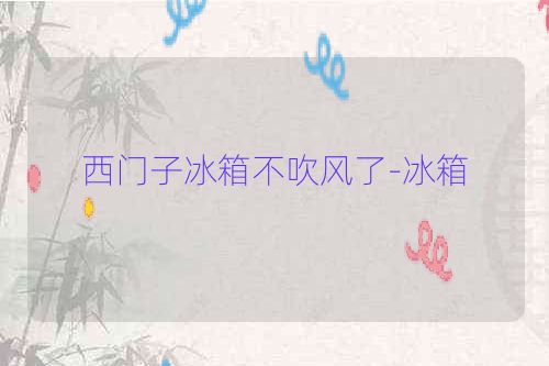 西门子冰箱不吹风了-冰箱