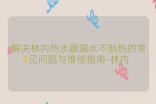 解决林内热水器漏水不制热的常见问题与维修指南-林内