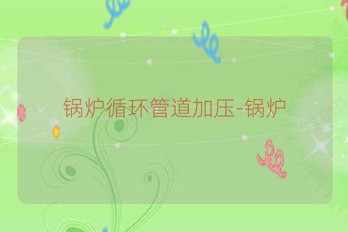 锅炉循环管道加压-锅炉