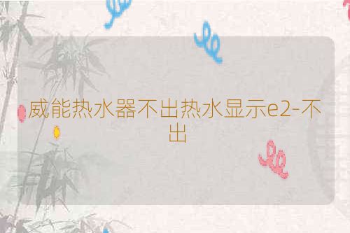 威能热水器不出热水显示e2-不出