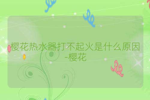 樱花热水器打不起火是什么原因-樱花