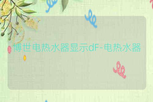 博世电热水器显示dF-电热水器