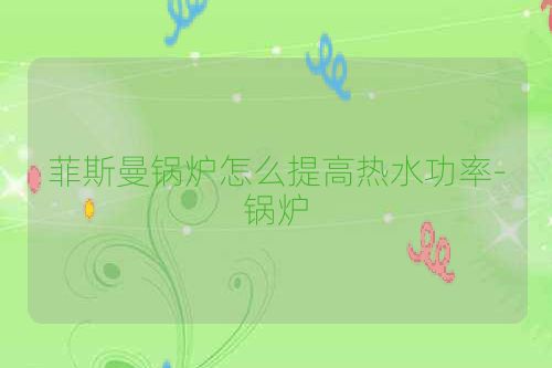 菲斯曼锅炉怎么提高热水功率-锅炉