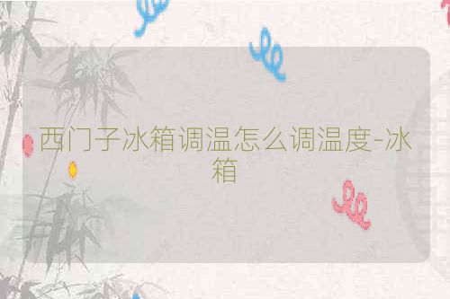 西门子冰箱调温怎么调温度-冰箱
