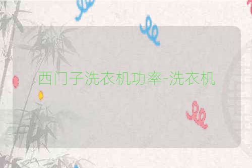 西门子洗衣机功率-洗衣机