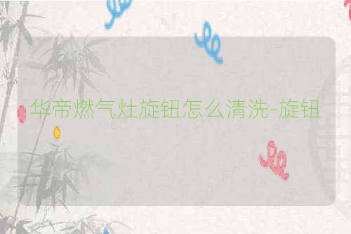 华帝燃气灶旋钮怎么清洗-旋钮