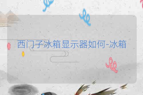 西门子冰箱显示器如何-冰箱