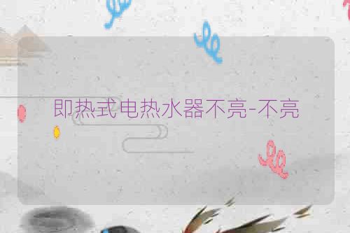 即热式电热水器不亮-不亮