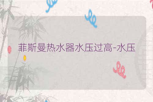 菲斯曼热水器水压过高-水压