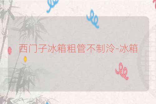 西门子冰箱粗管不制泠-冰箱