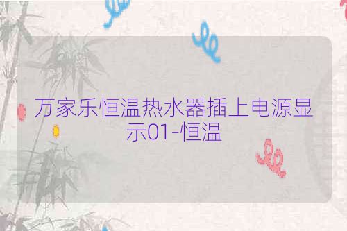 万家乐恒温热水器插上电源显示01-恒温