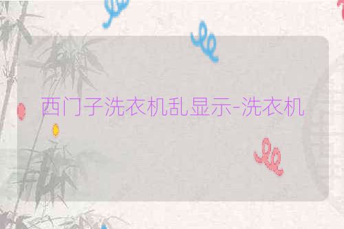 西门子洗衣机乱显示-洗衣机
