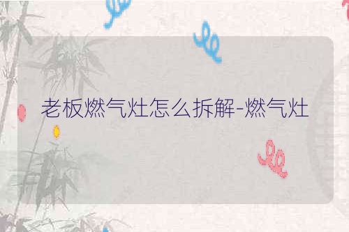 老板燃气灶怎么拆解-燃气灶
