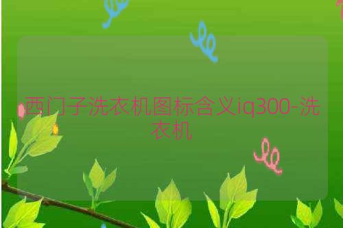 西门子洗衣机图标含义iq300-洗衣机