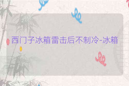 西门子冰箱雷击后不制冷-冰箱