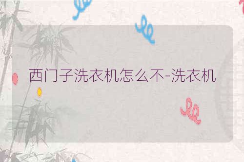 西门子洗衣机怎么不-洗衣机