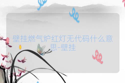 壁挂燃气炉红灯无代码什么意思-壁挂