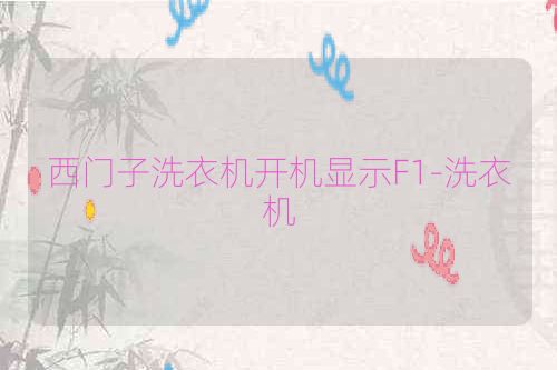 西门子洗衣机开机显示F1-洗衣机