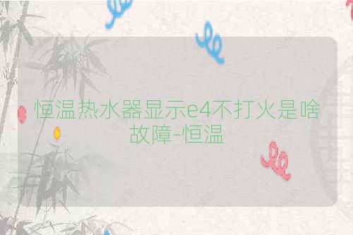 恒温热水器显示e4不打火是啥故障-恒温
