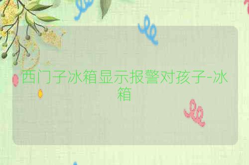 西门子冰箱显示报警对孩子-冰箱
