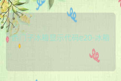 西门子冰箱显示代码e20-冰箱